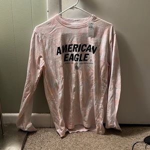 Tie dye pink American eagle long sleeve shirt